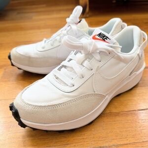 Nike White and Tan Athletic Shoes